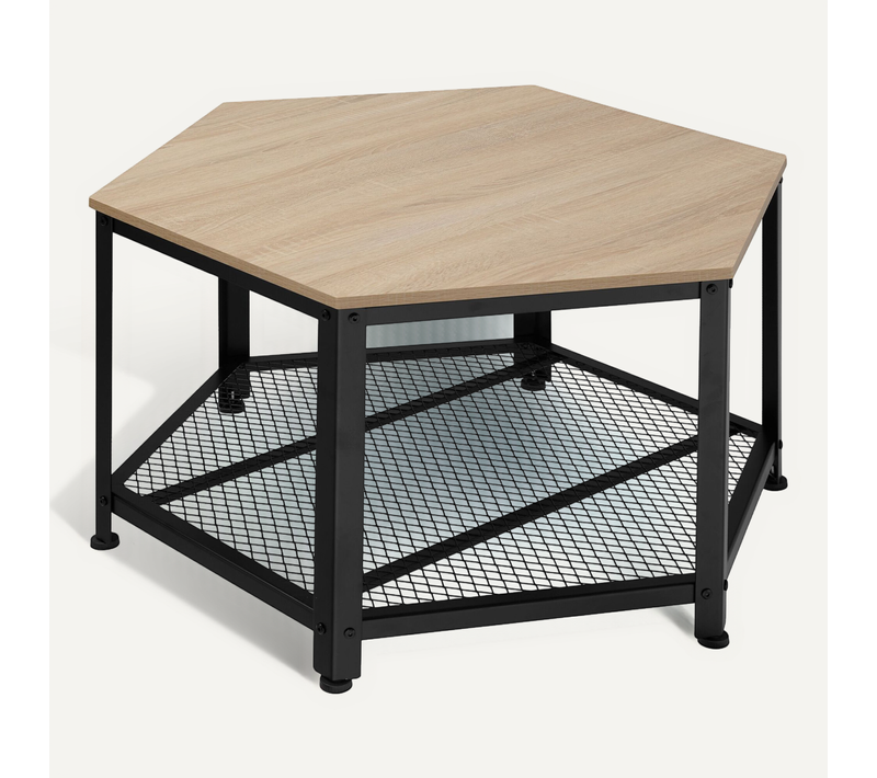 1 Table Basse Salon Norwich En Bois Mdf Bois Clair Industriel, Chêne Sonoma