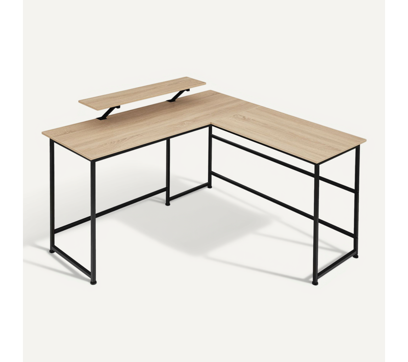 1 Bureau Melrose En Bois Mdf Bois Clair Industriel, Chêne Sonoma