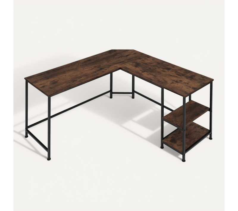 1 Bureau Hamilton En Bois Mdf Bois Foncé Industriel, Rustique