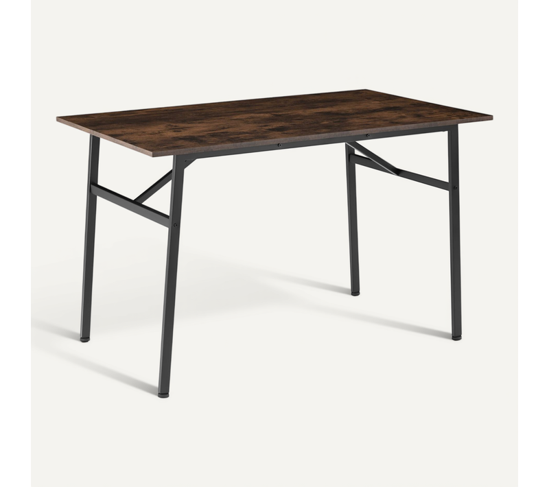 1 Table De Salle À Manger Swansea En Bois Mdf Bois Foncé Industriel, Rustique