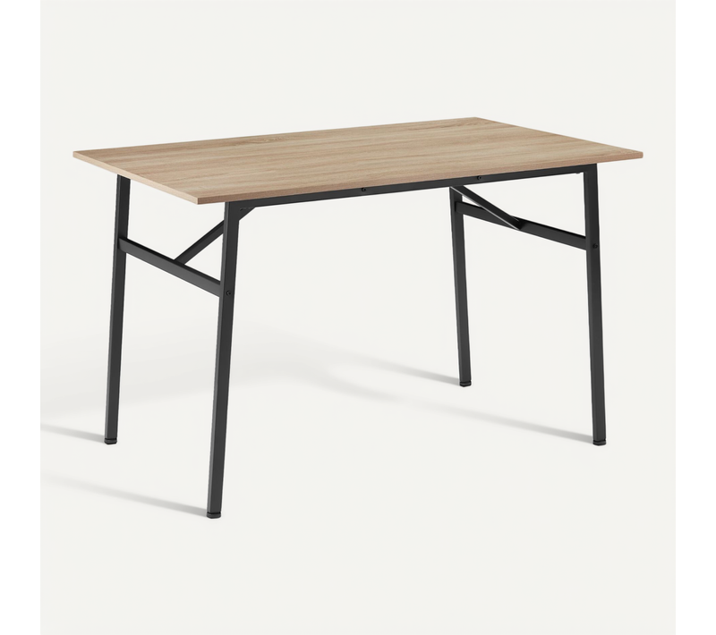 1 Table De Salle À Manger Swansea En Bois Mdf Bois Clair Industriel, Chêne Sonoma