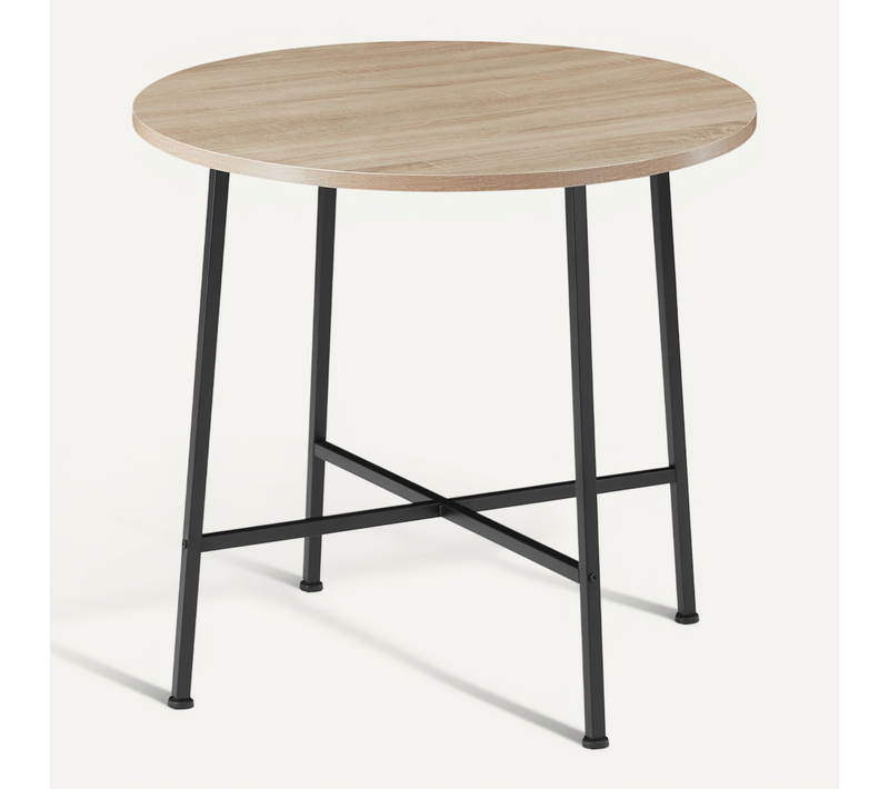 1 Table De Salle À Manger Ennis En Bois Mdf Bois Clair Industriel, Chêne Sonoma
