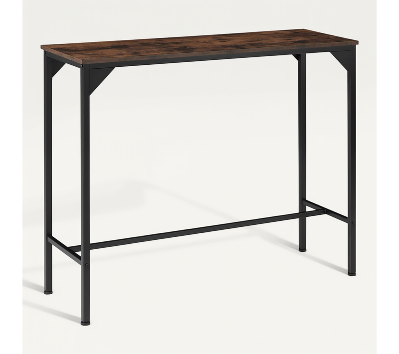1 Table De Bar Kerry En Bois Mdf Bois Foncé Industriel, Rustique