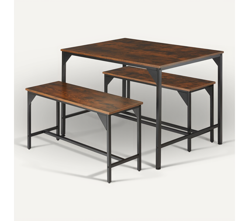 1 Ensemble Chaises De Salle À Manger Bolton En Bois Mdf Bois Foncé Industriel, Rustique