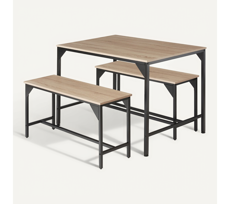 1 Ensemble Chaises De Salle À Manger Bolton En Bois Mdf Bois Clair Industriel, Chêne Sonoma