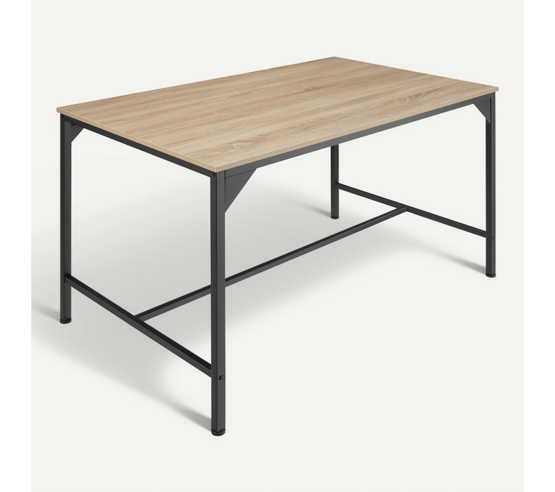 1 Table De Salle À Manger Belfast En Bois Mdf Bois Clair Industriel, Chêne Sonoma