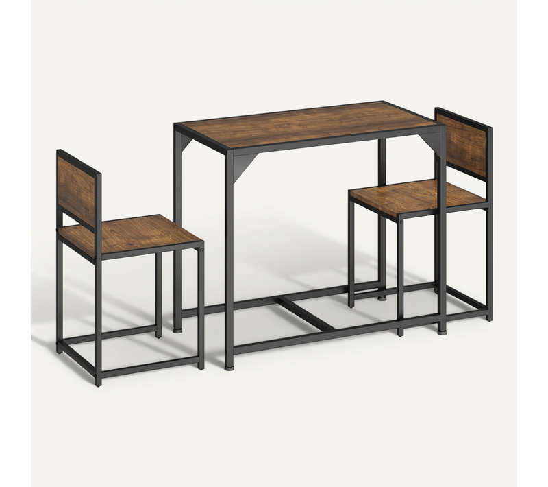 1 Ensemble Chaises De Salle À Manger Milton En Panneau Aggloméré Bois Foncé Industriel, Rustique