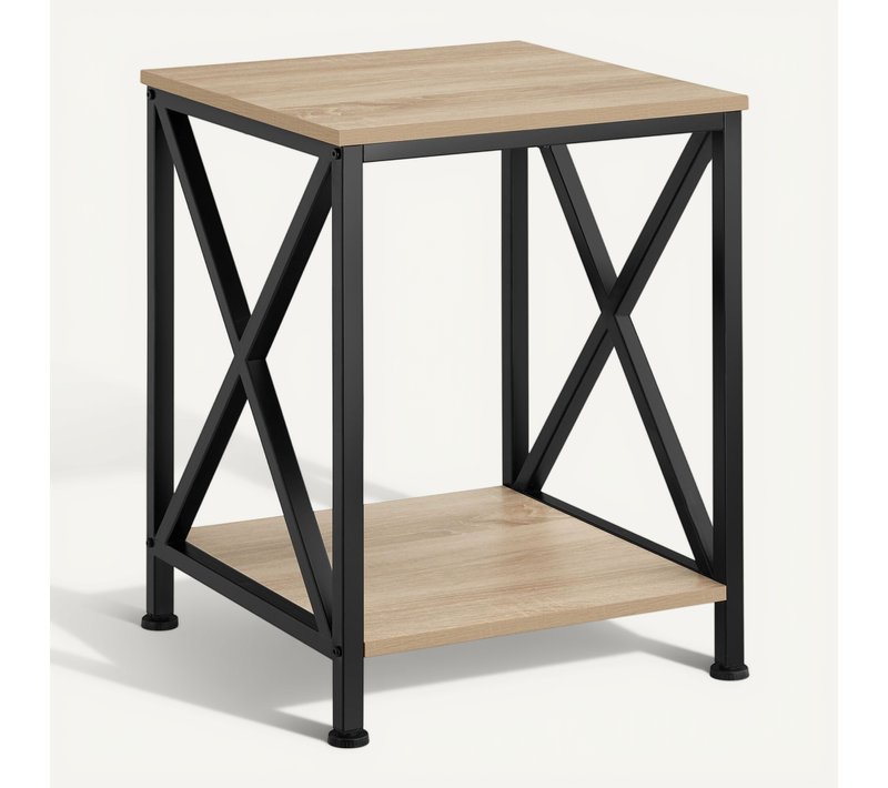 Table D'appoint Carlton En Panneau Aggloméré Bois Clair Industriel, Chêne Sonoma
