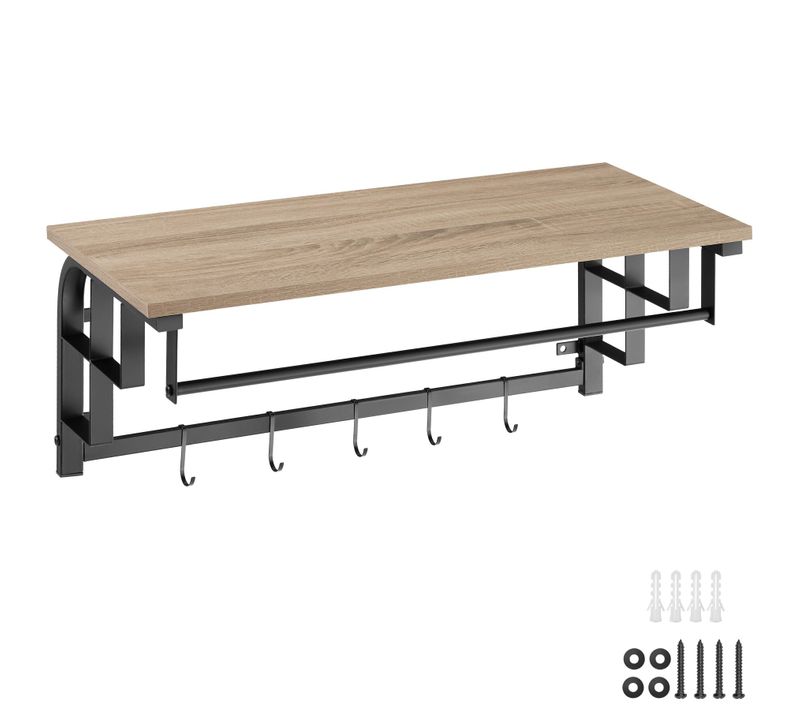 Porte-manteau Style Industriel En Panneau De Fibres Bois Clair