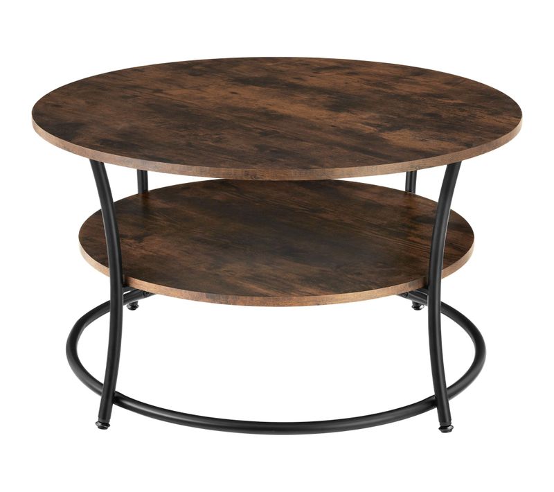 1 Table Basse Salon Cromford En Panneau Aggloméré Bois Foncé Industriel, Rustique