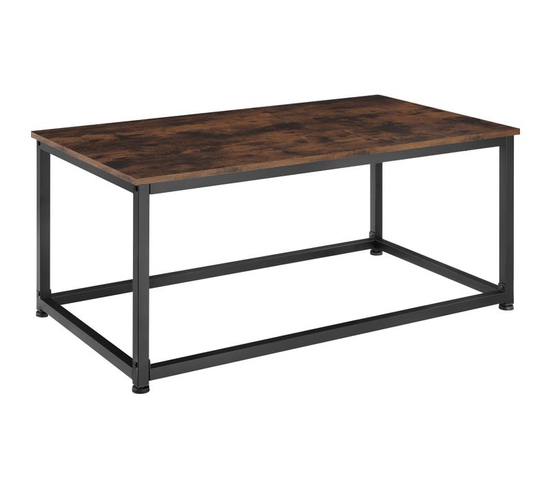 1 Table Basse Salon Lynch En Panneau Aggloméré Bois Foncé Industriel, Rustique