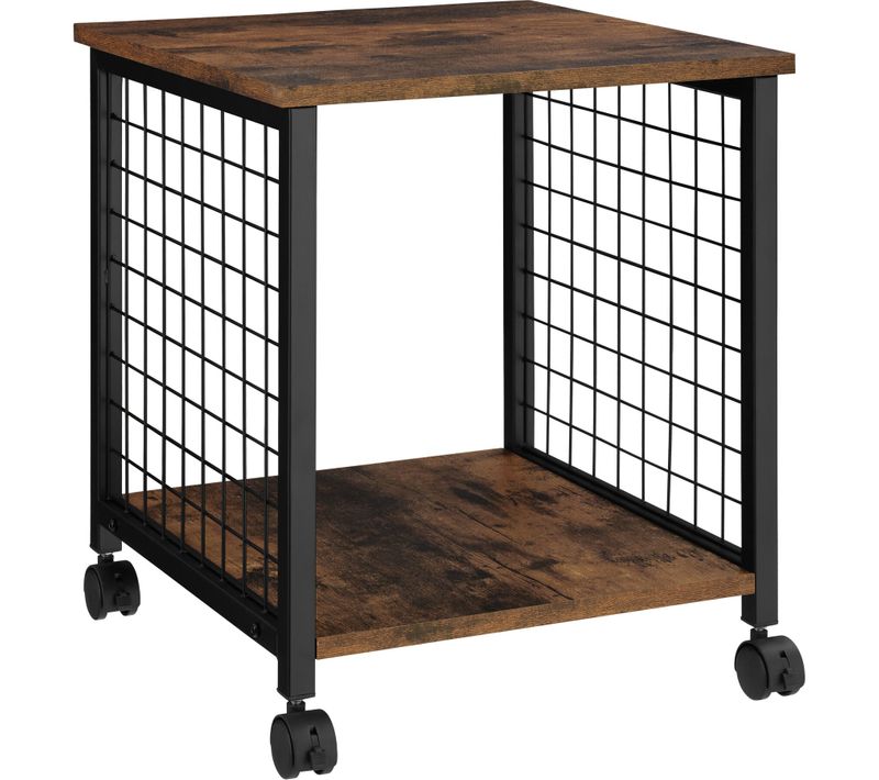 Table D'appoint 40 X 40 X 48 Cm En Panneau Aggloméré Bois Foncé