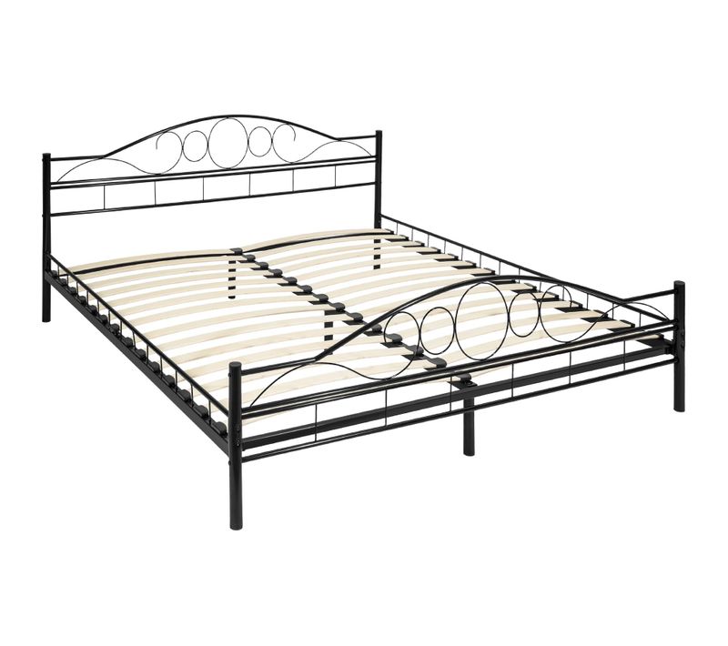 Lit Design Moderne Avec Sommier Sonno En Acier Noir/noir