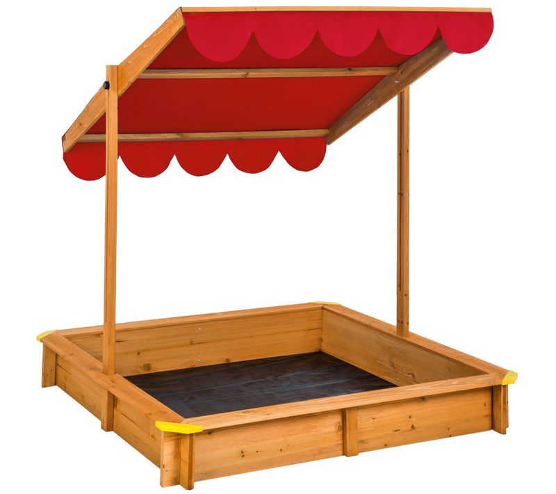 Bac à Sable Cabane De Jardin Avec Toit Réglable Rouge