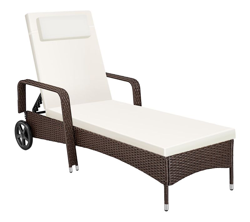 Bain De Soleil En Résine Tressée Et Acier Marron Marbré