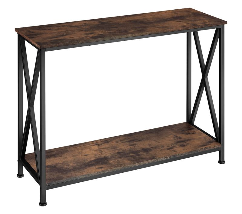 Table Console Style Industriel 100 X 35 X 80,5 Cm Bois Foncé