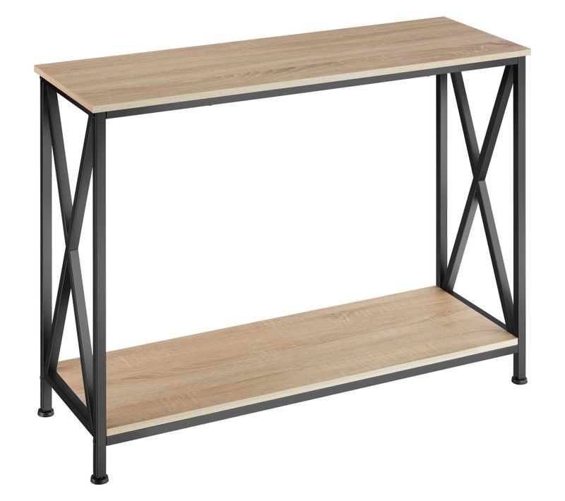Table Console Style Industriel 100 X 35 X 80,5 Cm Bois Clair