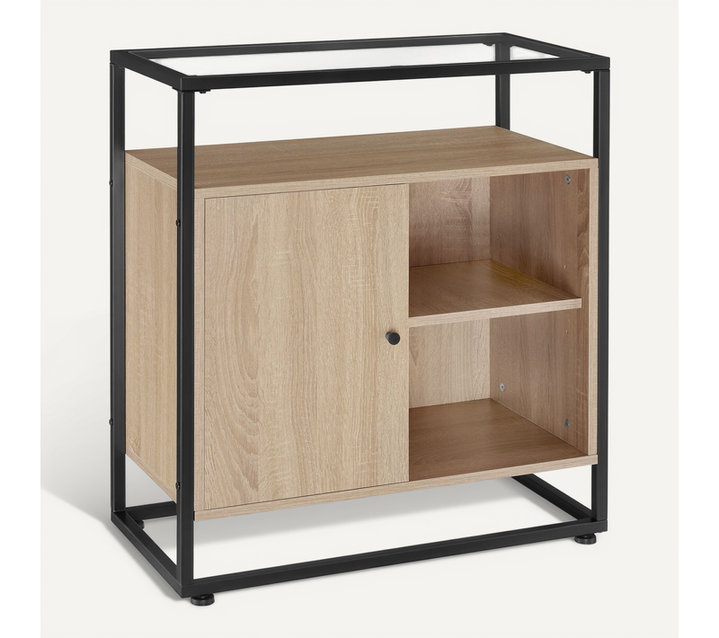 1 Commode Conventry En Panneau Aggloméré Bois Clair Industriel, Chêne Sonoma