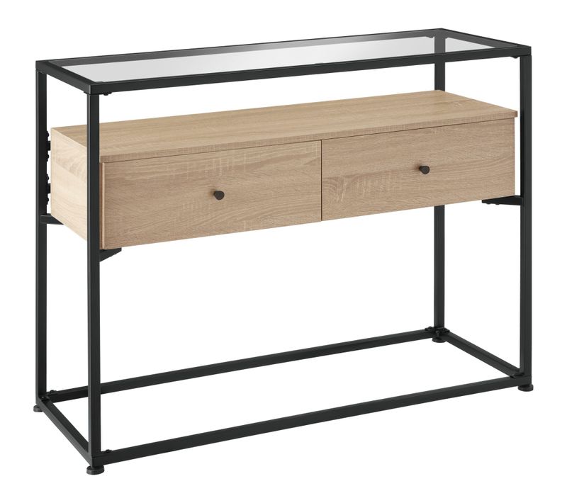 Table Console Style Industriel 101,5 X 41,5 X 80,5 Cm Bois Clair