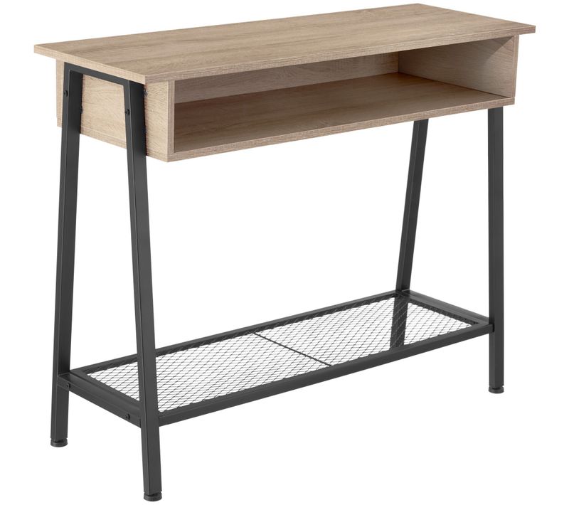 Table Console Style Industriel 100 X 35 X 80,5 Cm Bois Clair