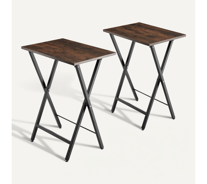 Ensemble De 2 Bouts de canapé Pliable Avec Pieds Articulés Réglables En Hauteur