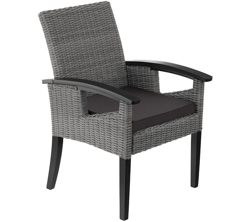 Chaise En Rotin Cadre Solide En Bois Accoudoirs Et Pieds En Bois Gris