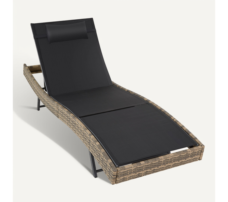 Bain De Soleil En Rotin Moana En Polyéthylène, Acier Marron Naturel