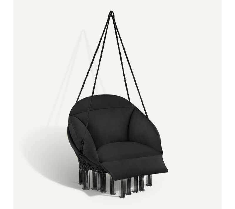 1 Fauteuil Suspendu Samira En Polyester, Acier Noir
