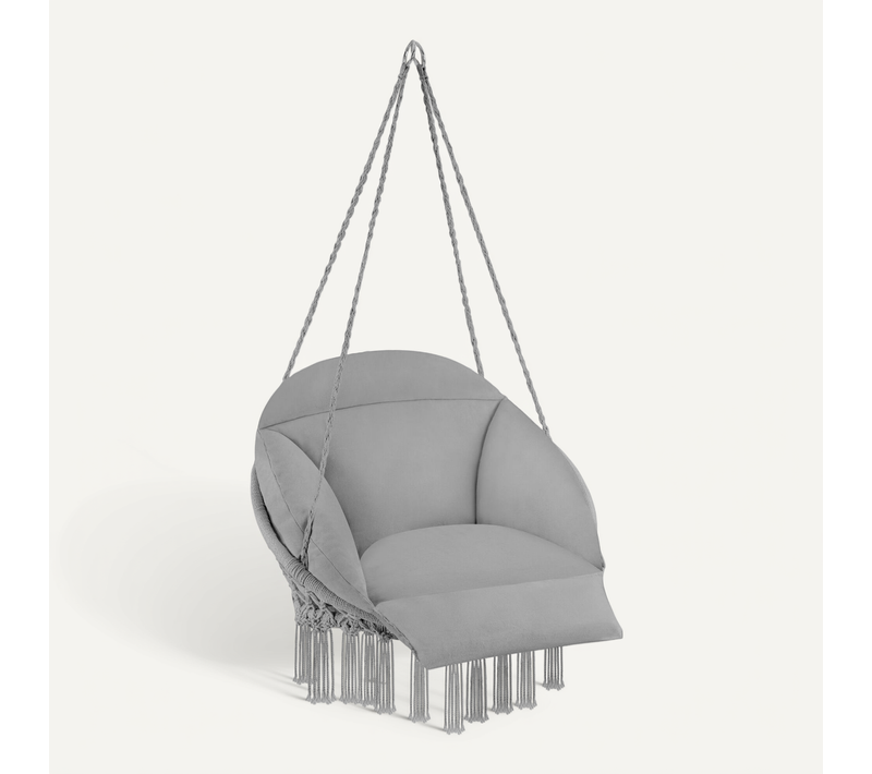 1 Fauteuil Suspendu Samira En Polyester, Acier Gris