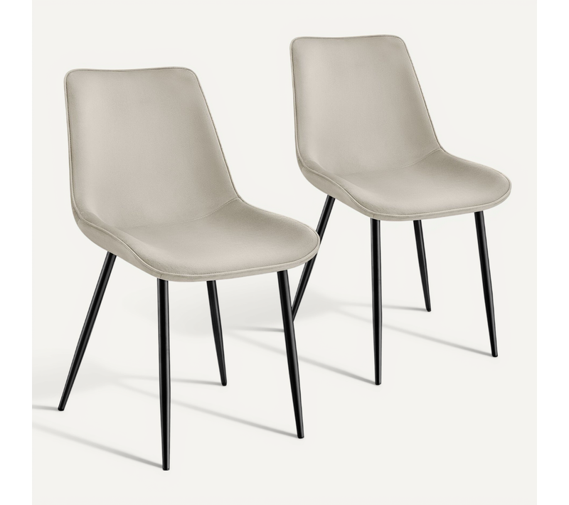 Lot De 2 Lot De Chaises Monroe En Polyester Crème