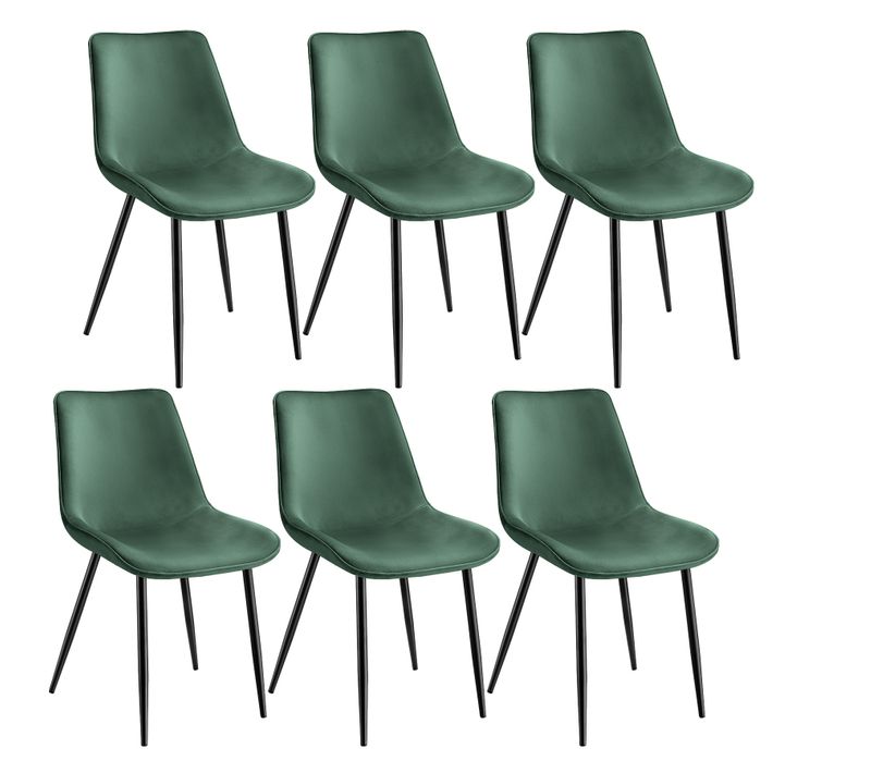 Lot De 6 Lot De Chaises Monroe En Polyester Vert Foncé