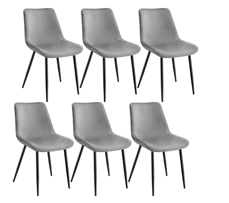 Lot De 6 Lot De Chaises Monroe En Polyester Gris