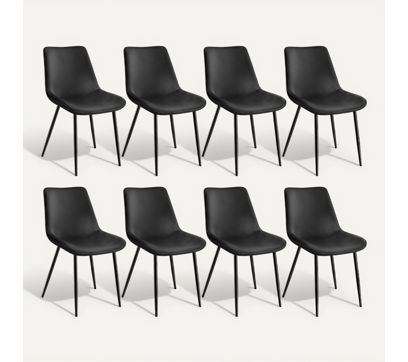 Lot De 8 Lot De Chaises Monroe En Polyester Noir