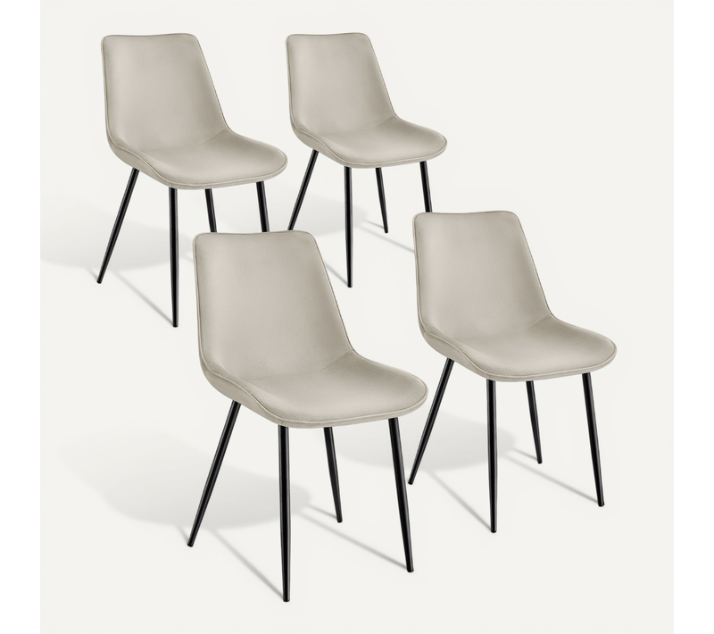 Lot De 4 Lot De Chaises Monroe En Polyester Crème