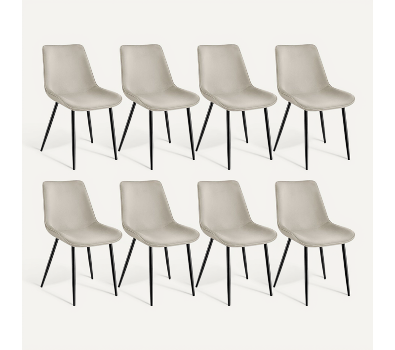Lot De 8 Lot De Chaises Monroe En Polyester Crème