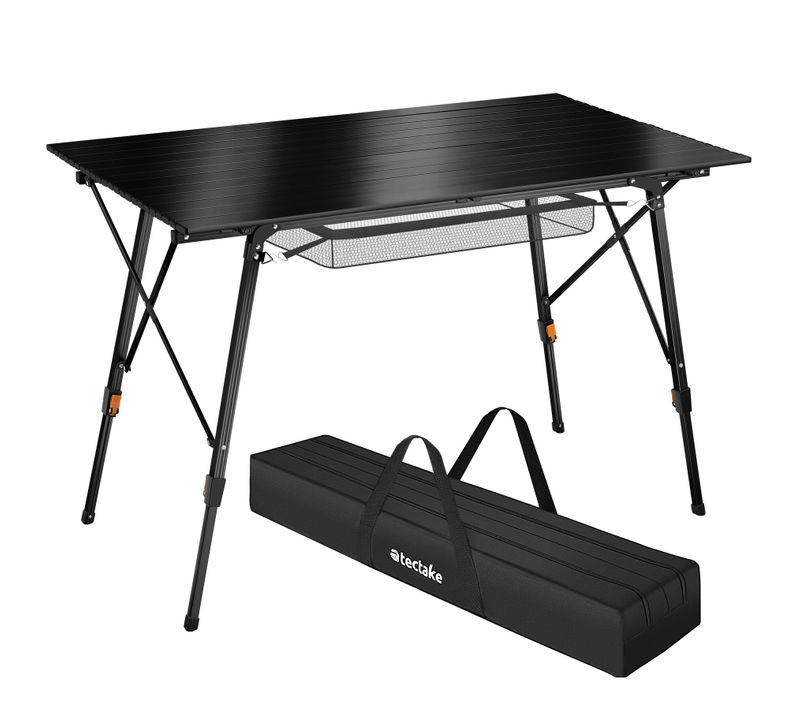 Table De Camping Pliable 120 X 705 X 58 – 79 Cm Noir