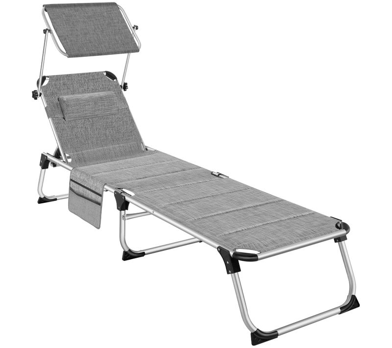 Bain De Soleil En Polychlorure De Vinyle Et Aluminium Gris Tâcheté