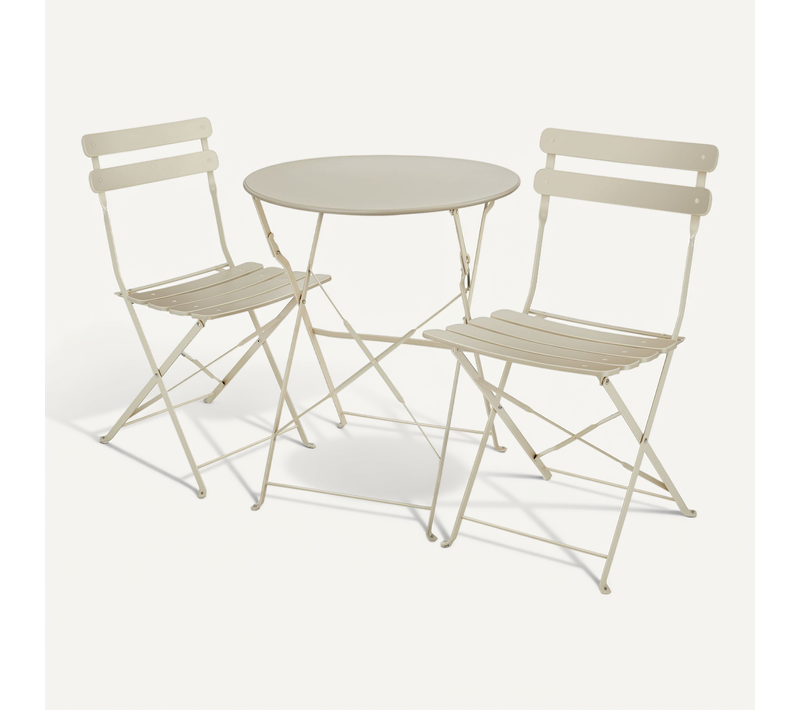 Ensemble Table Et Chaises Bistrot Crème 59 X 59 X 70.5 Cm