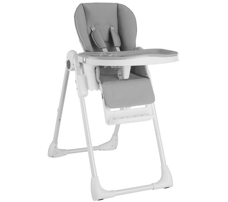 Chaise Haute Pliable Réglable En Hauteur Avec Harnais à 5 Points Blanc