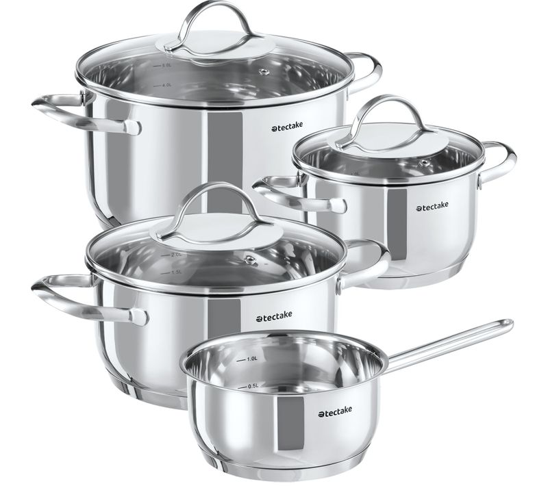 Batterie De Cuisine En Acier Inoxydable 7 Pièces Pour Induction