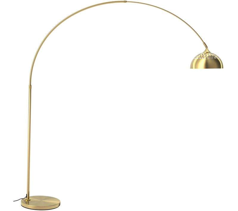 Lampe Arquée Sur Pied Arcus En Acier Jaune Or