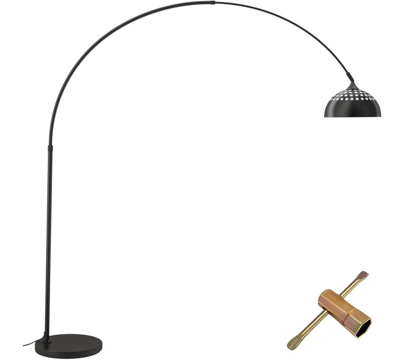 Lampe Arquée Sur Pied Arcus En Acier Noir