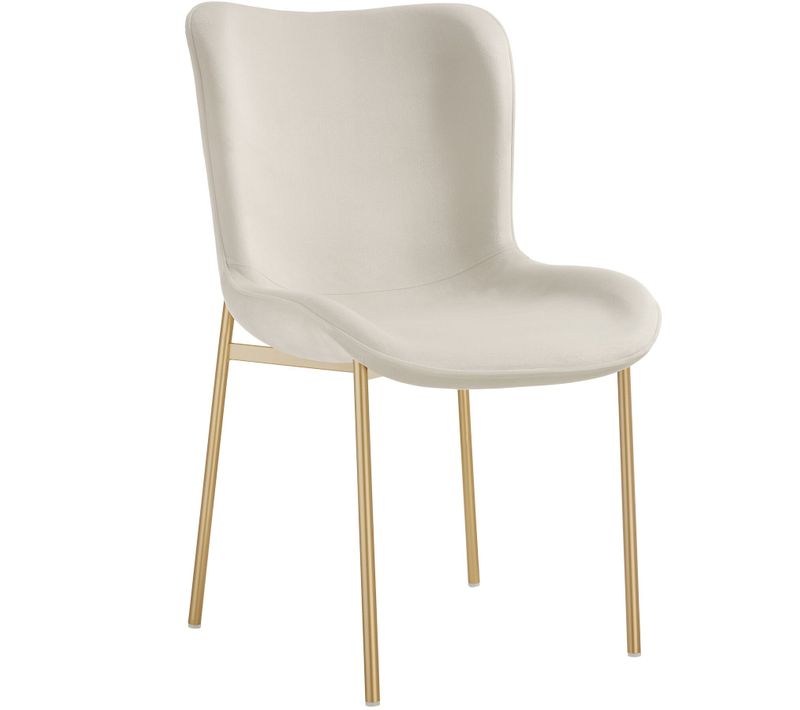 Par Pièce Chaise Rembourrée Tessa En Polyester Aspect Velours Beige/doré