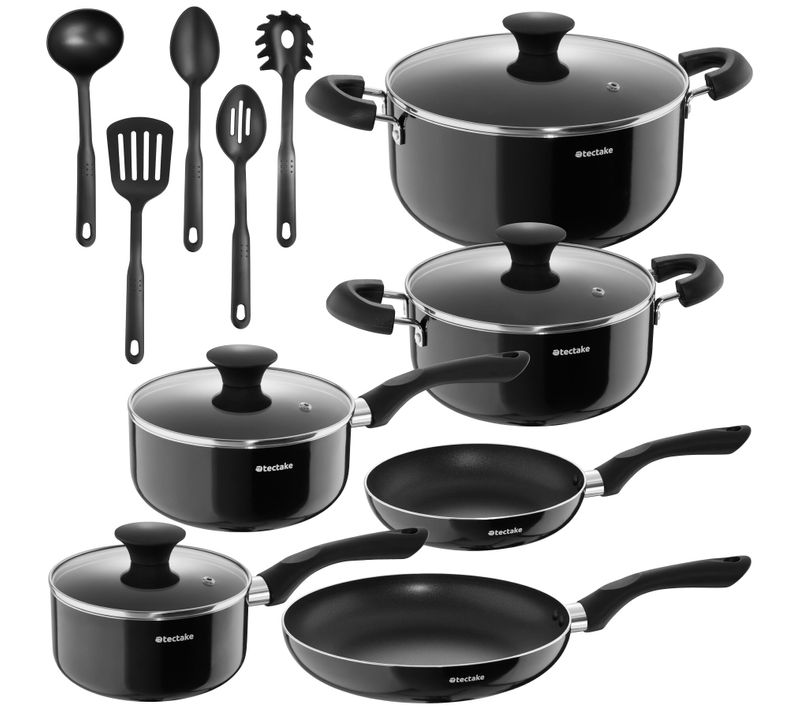 Batterie De Casseroles En Aluminium Varese En Aluminium Noir