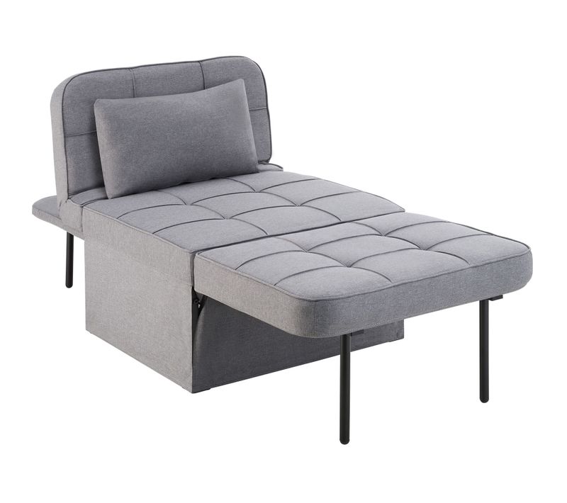 Chaise Transformable 4-en-1 Réglable En Hauteur En 6 Positions Gris