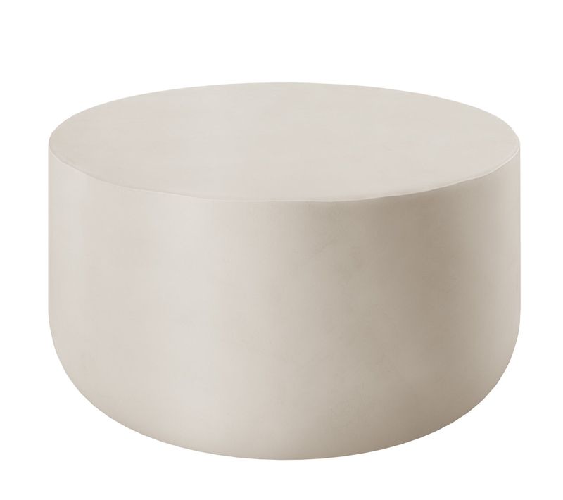 Table Basse Ronde Pour Intérieur et Extérieur 80x39,5 Cm Blanc