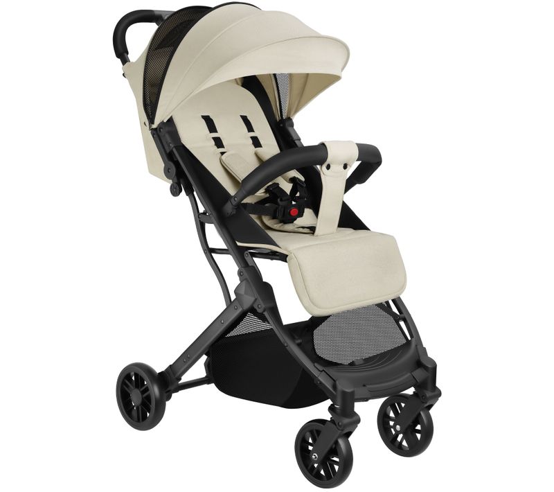 1 Poussette Buggy Finn En Acier Enduit De Poudre Gris/beige