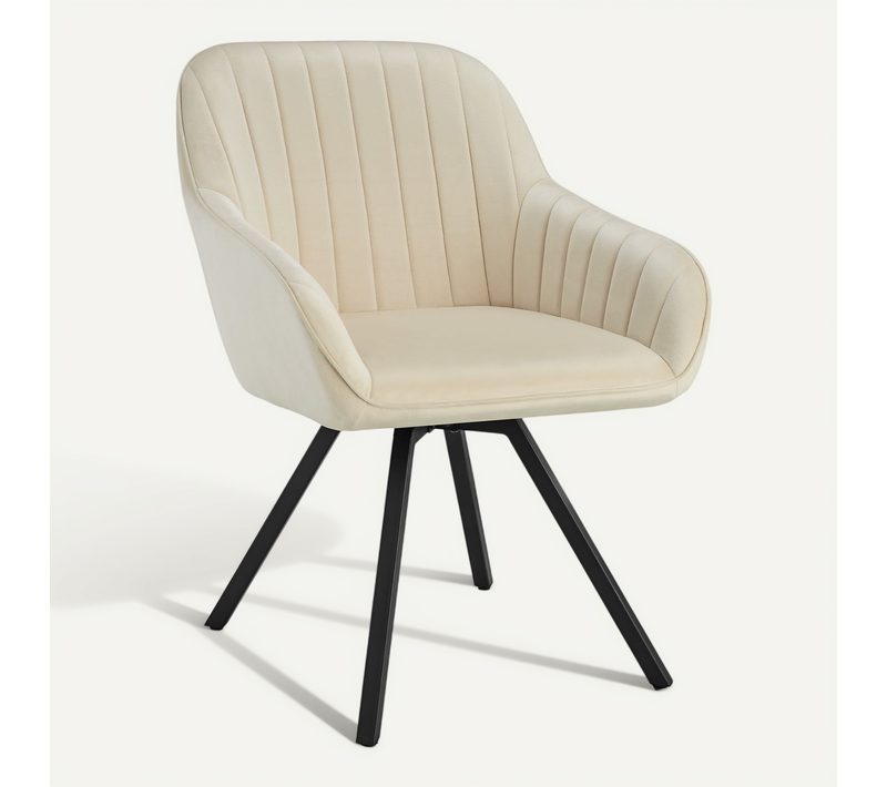 Par Pièce Chaise Pivotante Avec Accoudoirs Snug En Acier Enduit De Poudre/polyester Crème