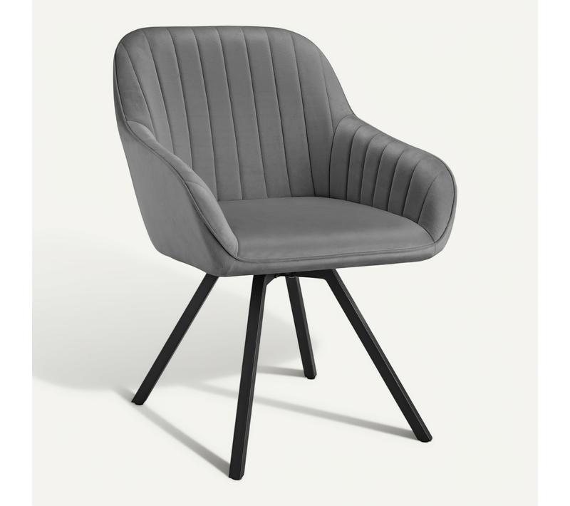 Par Pièce Chaise Pivotante Avec Accoudoirs Snug En Acier Enduit De Poudre/polyester Gris