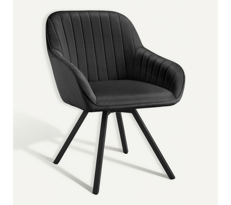Par Pièce Chaise Pivotante Avec Accoudoirs Snug En Acier Enduit De Poudre/polyester Noir